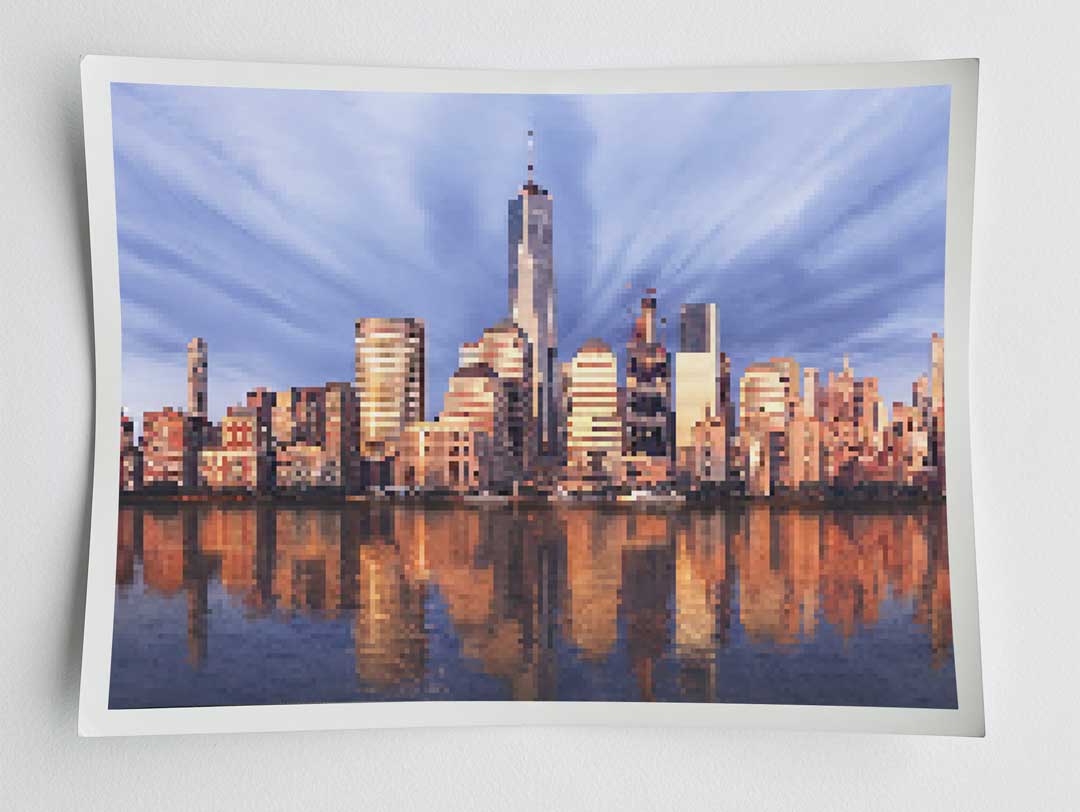 An example of a badly pixelated photo print that was made using a very low PPI value.