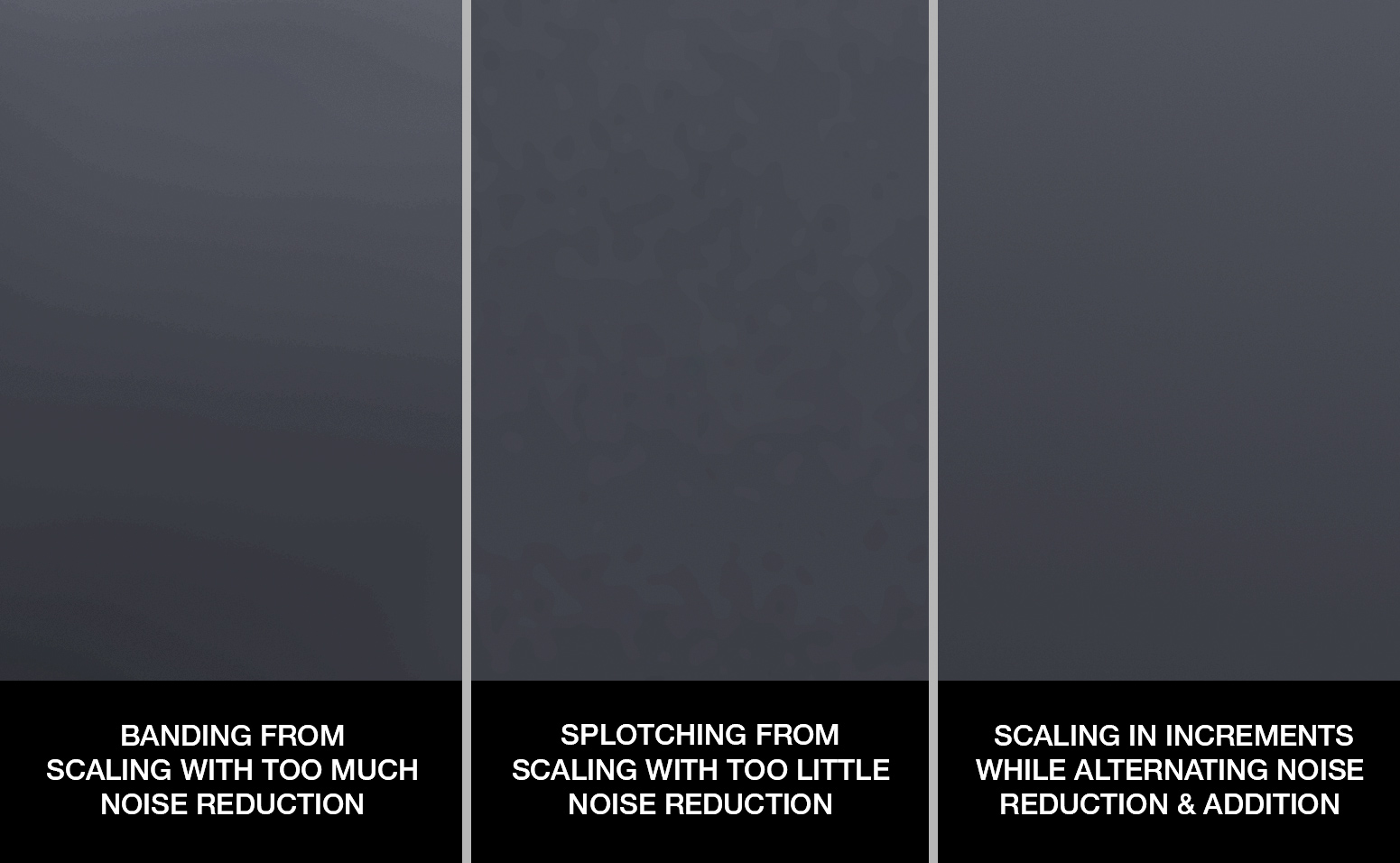 Enlarging the sky 136x caused banding problems and noise problems that needed to be addressed.