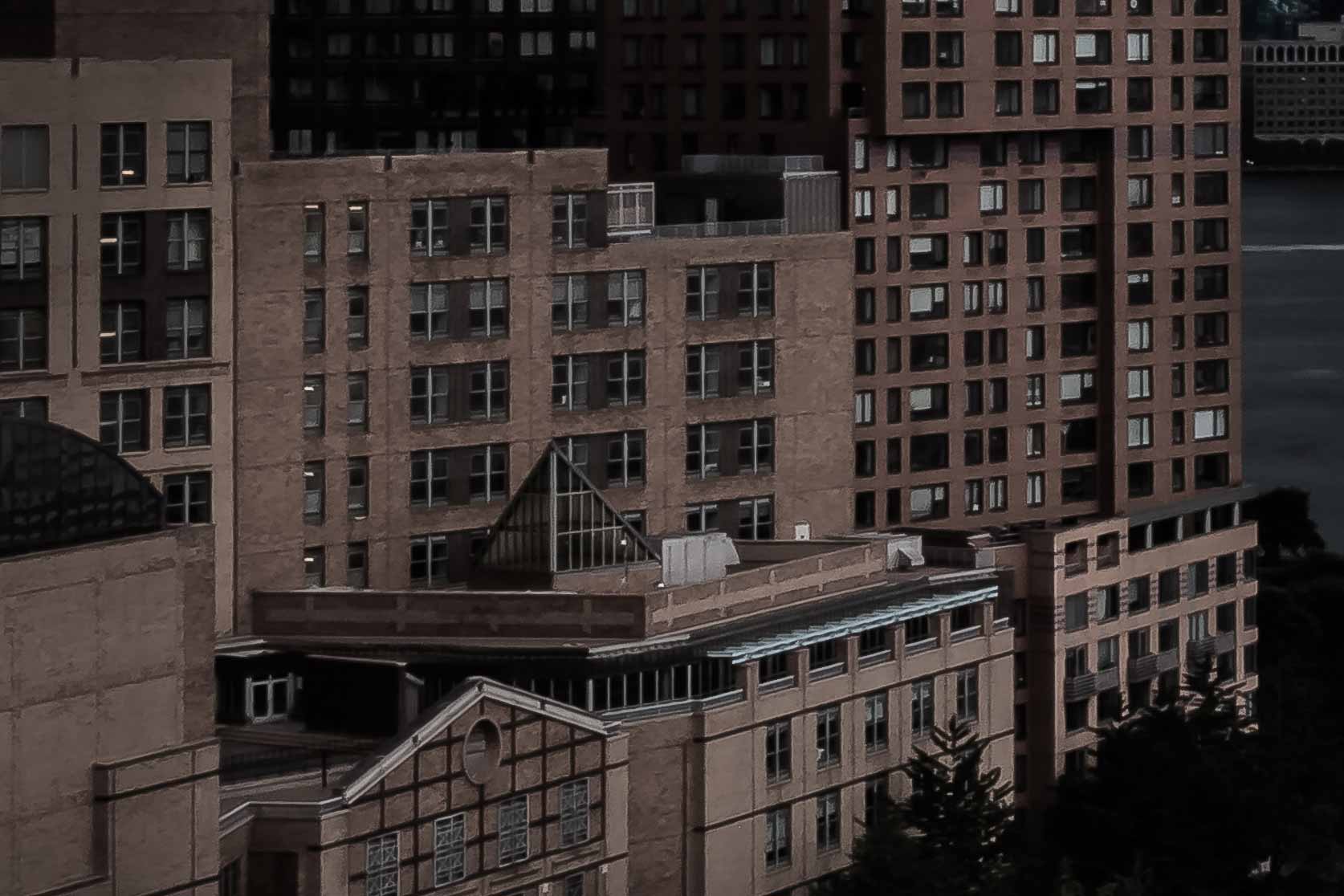 Analysis of the shadows on buildings for the Hand of Zeus VAST upconversion process