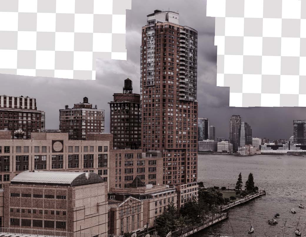 Stitching the new photos together for the upconversion, before color correction.