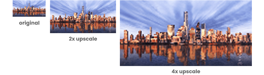 An example of how an upscaled image looks blurry and low quality..