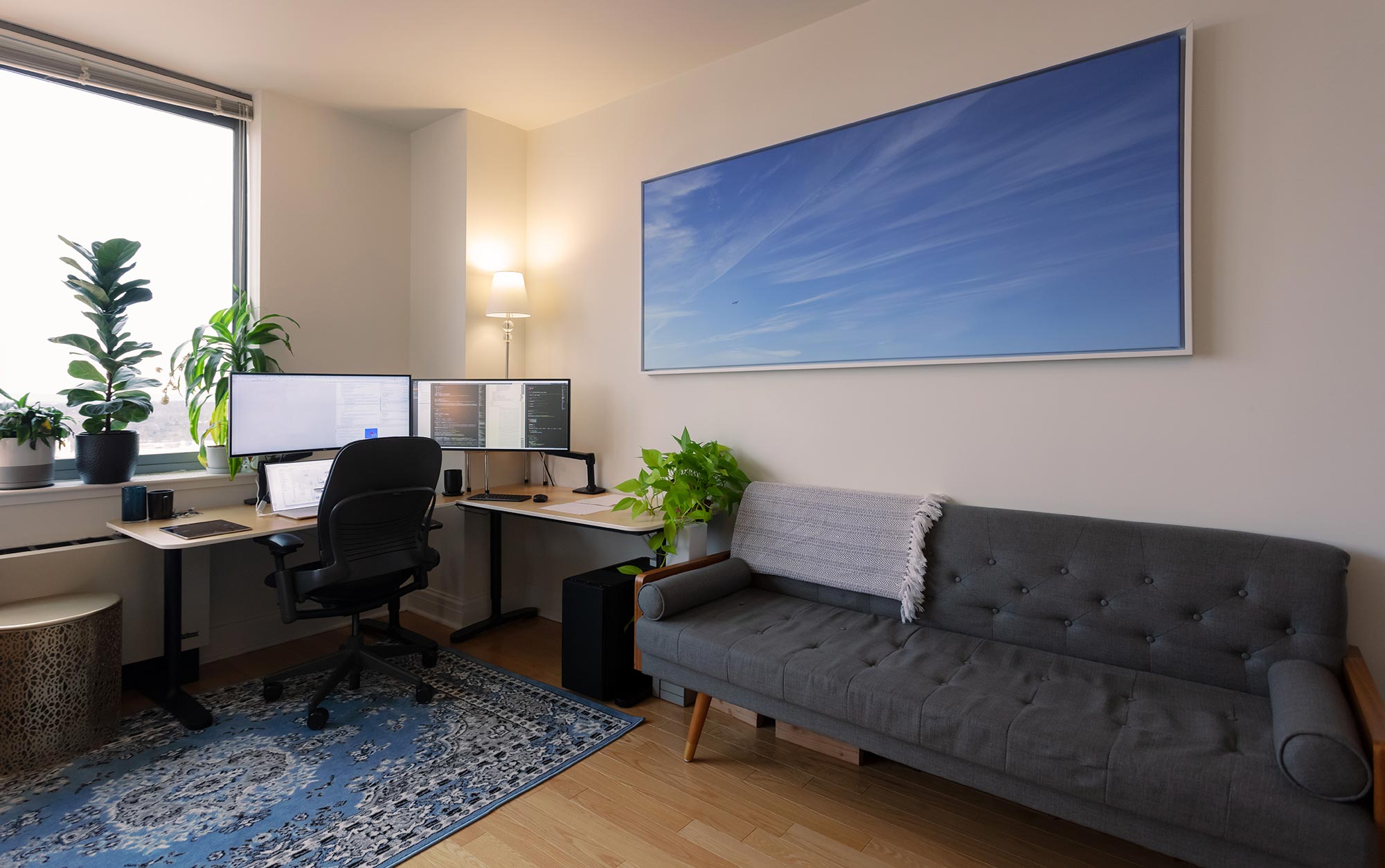 A VAST canvas print of "Aloft, 8" by Dan Piech in a home.