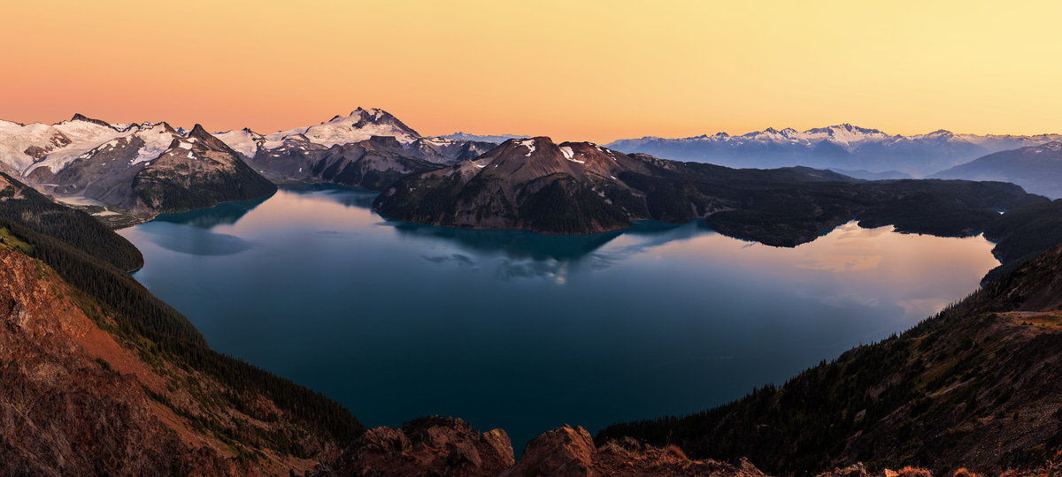 315 megapixels! A very high resolution, large-format VAST photo print of mountains, lakes, and Garibaldi Lake; fine art landscape photo created by Chris Collacott in Garibaldi Provincial Park, British Columbia, Canada.