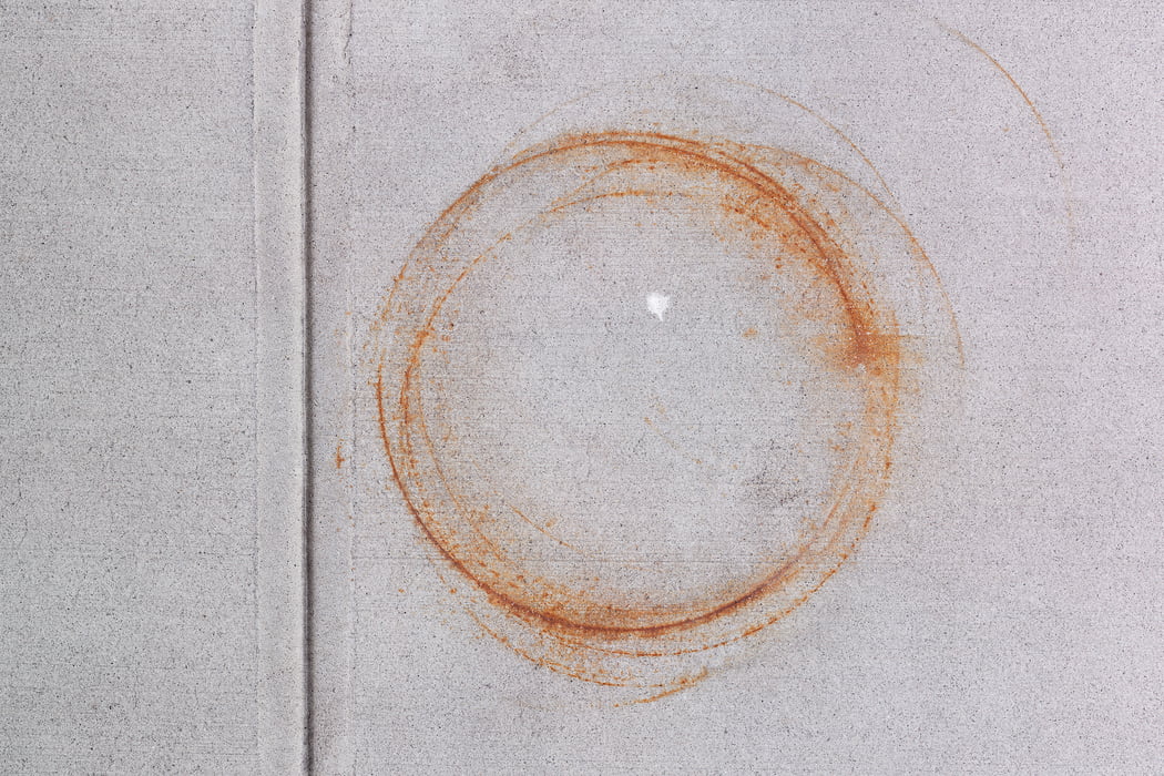 1,188 megapixels! A very high resolution, large-format VAST photo print of an artistic rust stain; fine art photo created by Dan Piech as part of the Concrete Canvas series in New York City.