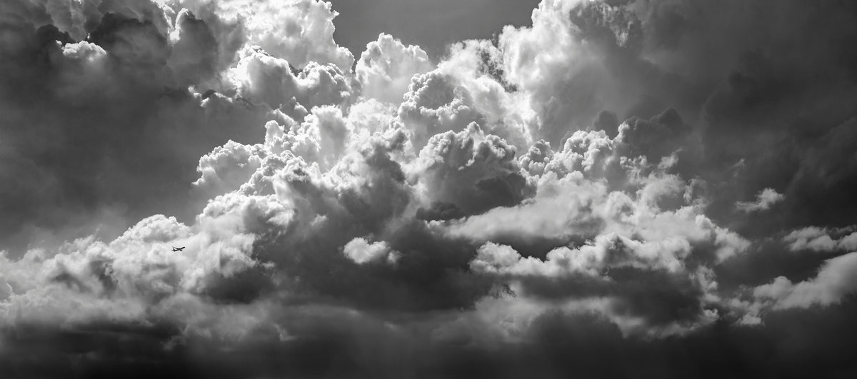 452 megapixels! A very high resolution, large-format, black & white VAST photo print of clouds; photograph created by Dan Piech in New York City.