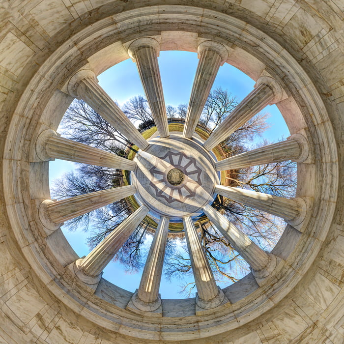 3,455 megapixels! A very high resolution, large-format VAST abstract photo print of the DC War Memorial on the National Mall in Washington DC; abstract photograph created by Tim Lo Monaco in D.C. War Memorial, National Mall, Washington, D.C.
