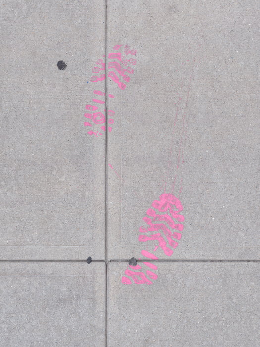 1,359 megapixels! A very high resolution, large-format VAST photo print of footsteps; photograph created by Dan Piech in Manhattan, New York City.