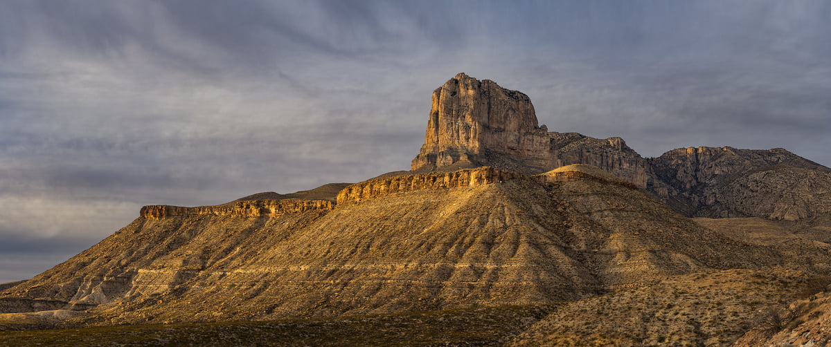 582 megapixels! A very high resolution, large-format VAST photo print of El Capitan in Guadalupe Mountains National Park; landscape photograph created by Chris Blake.