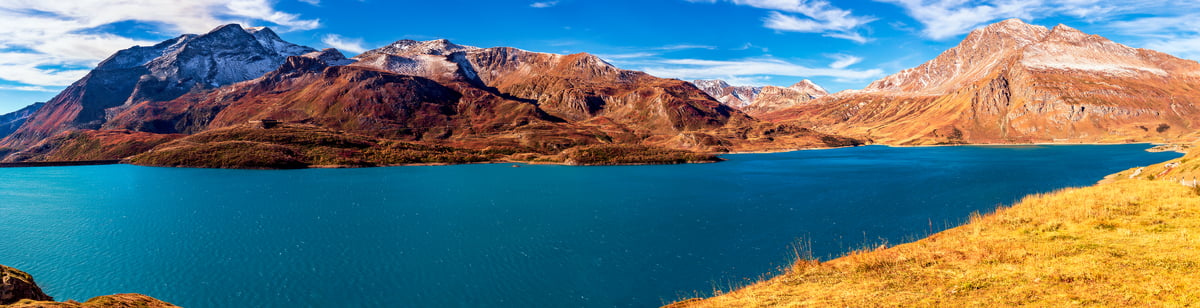 265 megapixels! A very high resolution, large-format VAST photo print of Moncenisio Lake in autumn; landscape photograph created by Duilio Fiorille in Moncenisio Lake, Val-Cenis, France.