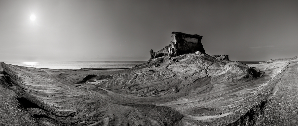 847 megapixels! A very high resolution, large-format VAST photo print of an interesting rock formation; photograph created by Peter Rodger in Neom, Saudi Arabia.