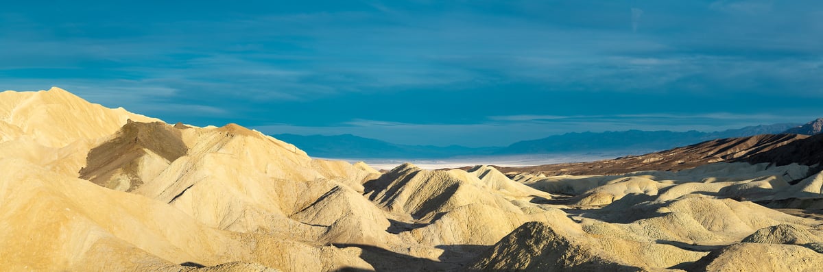 430 megapixels! A very high resolution, wide panorama photo of Death Valley at sunrise; landscape photograph created by Greg Probst in Death Valley National Park, California.