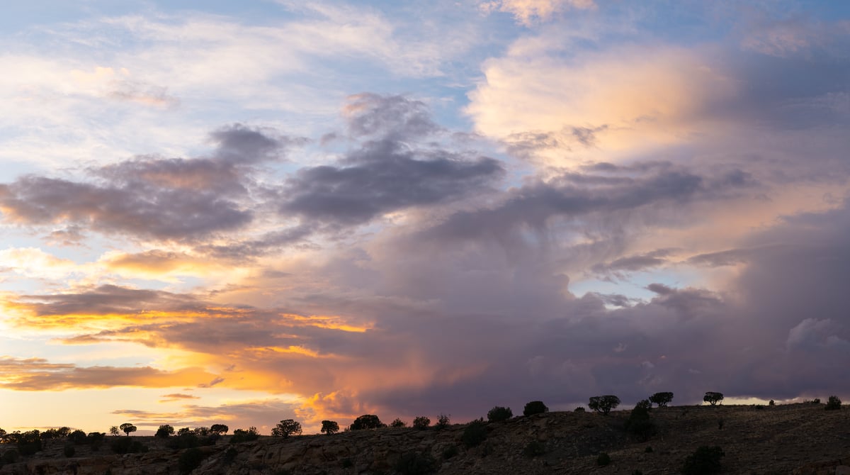 302 megapixels! A very high resolution, large-format VAST photo print of sunset, the sky, and beautiful clouds after a storm; sky photograph created by Greg Probst.