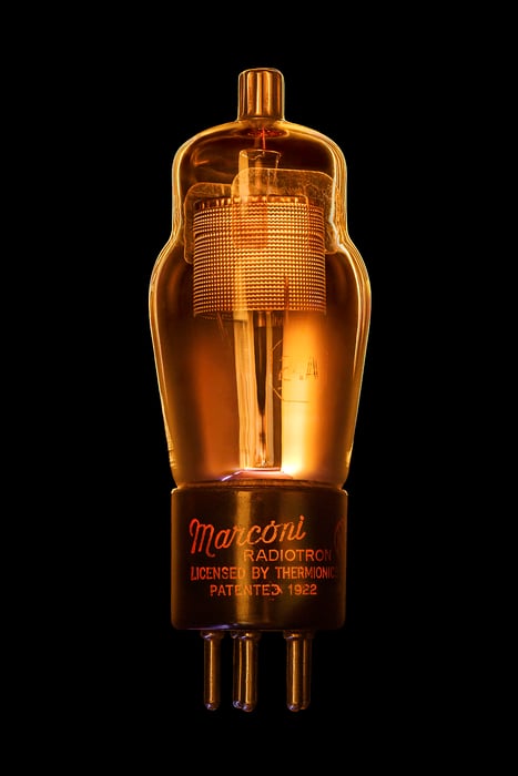 101 megapixels! A very high resolution, large-format VAST photo print of old technology. Photograph of a vacuum tube created by Scott Dimond.