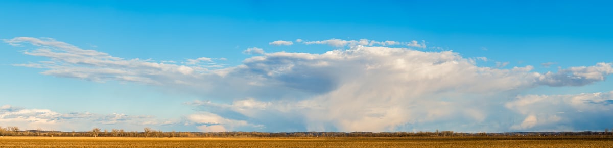498 megapixels! A very high resolution, large-format panorama photo print of a plain in the Midwest with a beautiful sky and clouds; landscape photograph created by Jerred Zegelis in Fort Calhoun, Nebraska.
