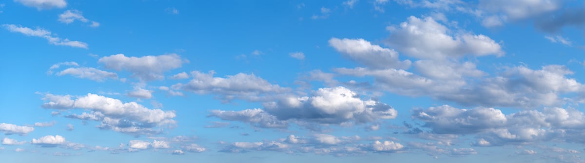 488 megapixels! A very high resolution VAST photo of a beautiful blue sky with idyllic, puffy white clouds; license and download the digital photograph created by Assaf Frank.
