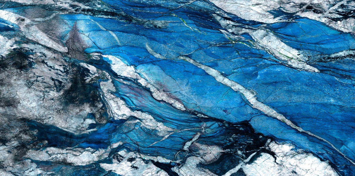 5,140 megapixels! A very high resolution texture photo of blue- and white-veined quartzite; gigapixel image available to be licensed and downloaded as a digital file from VAST; photograph created by David Lineton.