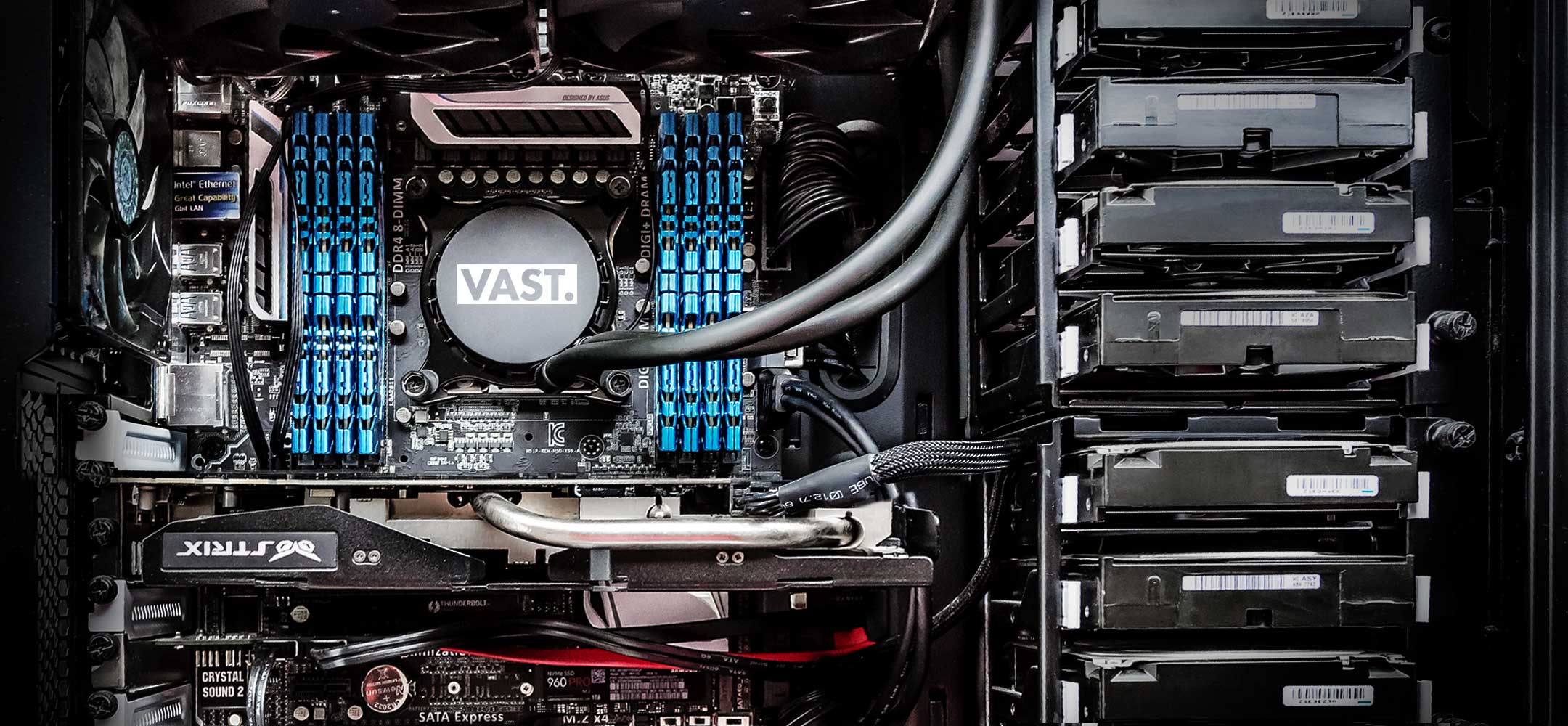 A custom built computer for processing extremely high resolution VAST photos.